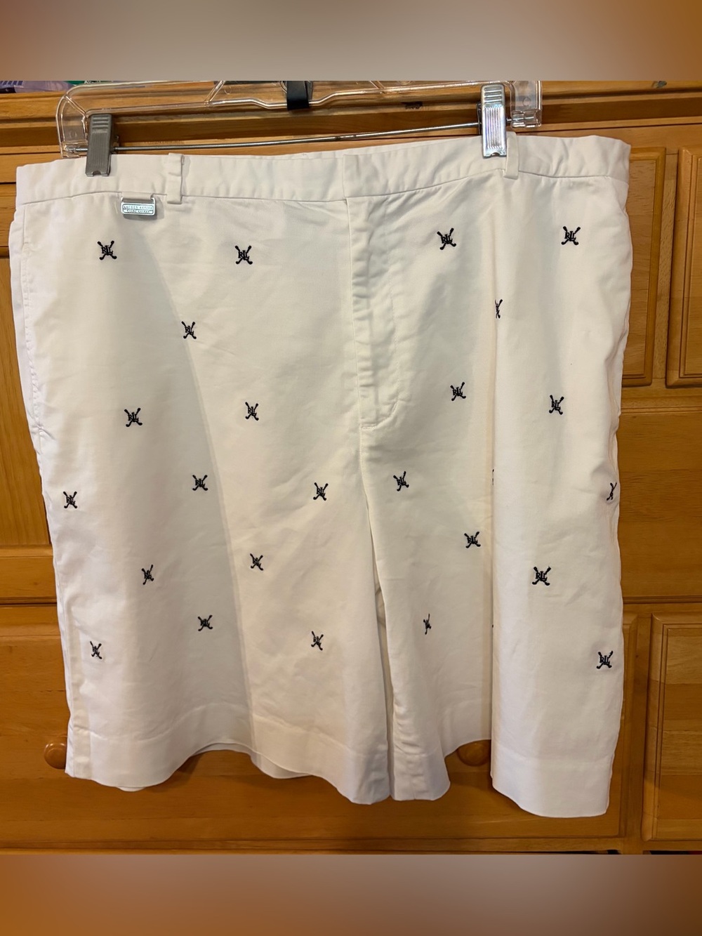 Lauren Ralph Lauren Active Women White Shorts LRL & Crossed Polo Mallets Size 16